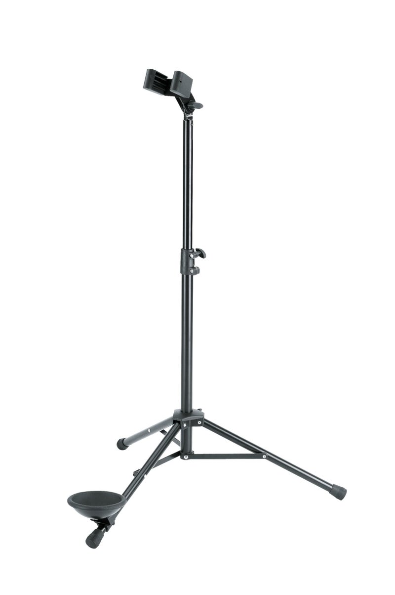 KM K&M König & Meyer Bassoon Stand 15010.011.55 | Stable Secure Adjustable/Folding Stand For Bass Clarinet & Eb Alto | Lightweight & Compact Tripod Base | Felt Support Arms | Made in Germany | Black - Image 1