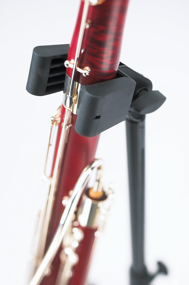 KM K&M König & Meyer Bassoon Stand 15010.011.55 | Stable Secure Adjustable/Folding Stand For Bass Clarinet & Eb Alto | Lightweight & Compact Tripod Base | Felt Support Arms | Made in Germany | Black - Image 2