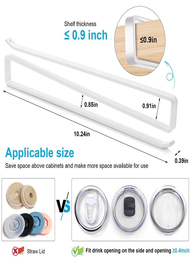 Silcpall 2pack Tumbler Lid Organizer for Corner Cabinets, Space-Saving Cup Holder, Water Bottle Accessories Storage，Kitchen Storages Organization Solution, No Adhesive or Drilling Needed up to 24 Lids (white) - Image 2