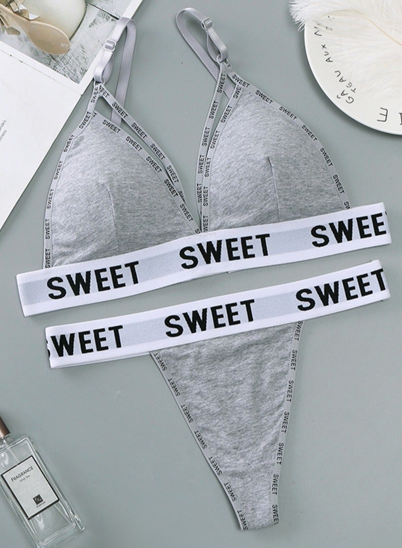 Gray Bikini Set - Two Pieces (Bra + Panty) 