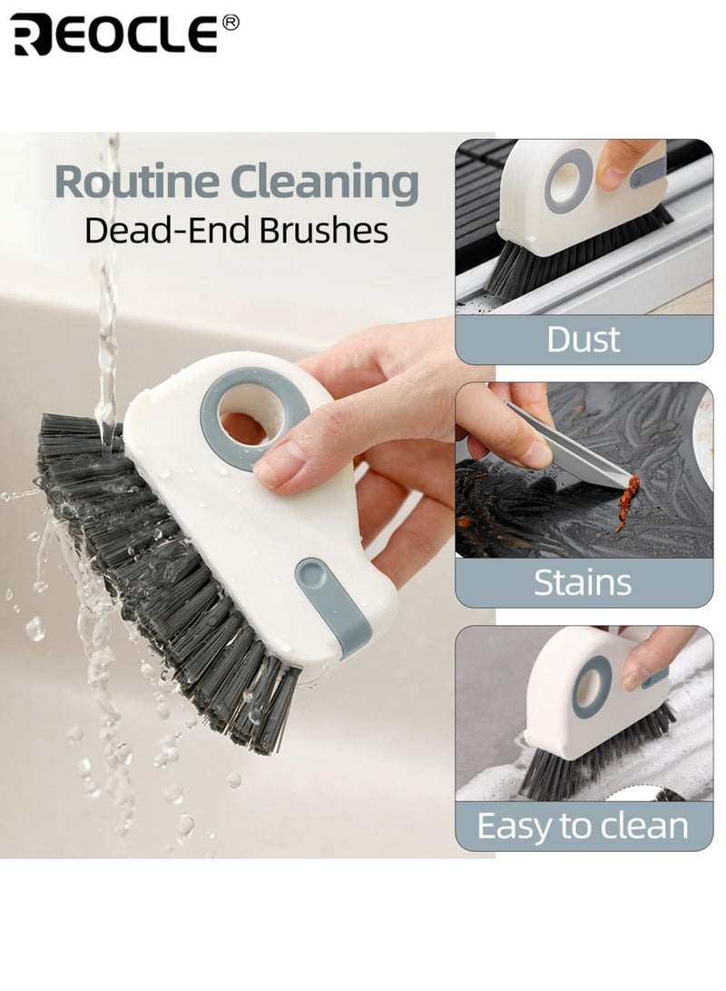 ريوكل فرشتان 2 في 1 لمسار النوافذ بتصميم قابل للفصل وتنظيف الأسطح المتعددة، وفرشاة تنظيف عتبات النوافذ بتصميم بلاستيكي لتنظيف زجاج الأبواب والنوافذ المنزلية. - Image 3