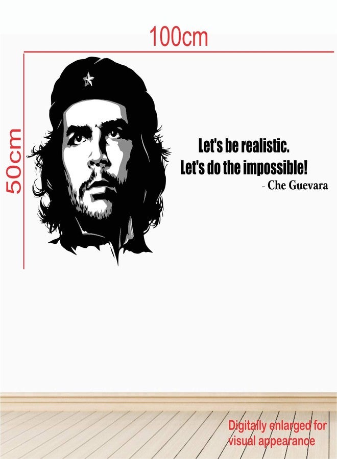 StickMe 'Che Guevara - Revolution - Let's Be Realistic - Let's Do The Impossible - Motivational Inspiration Quotes Wall Sticker' -SM271 (Multi Colour, Vinyl - 100cm X 50 cm)-Self-Adhesive - Image 3