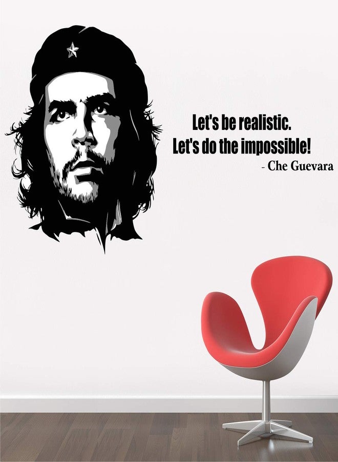 StickMe 'Che Guevara - Revolution - Let's Be Realistic - Let's Do The Impossible - Motivational Inspiration Quotes Wall Sticker' -SM271 (Multi Colour, Vinyl - 100cm X 50 cm)-Self-Adhesive - Image 2