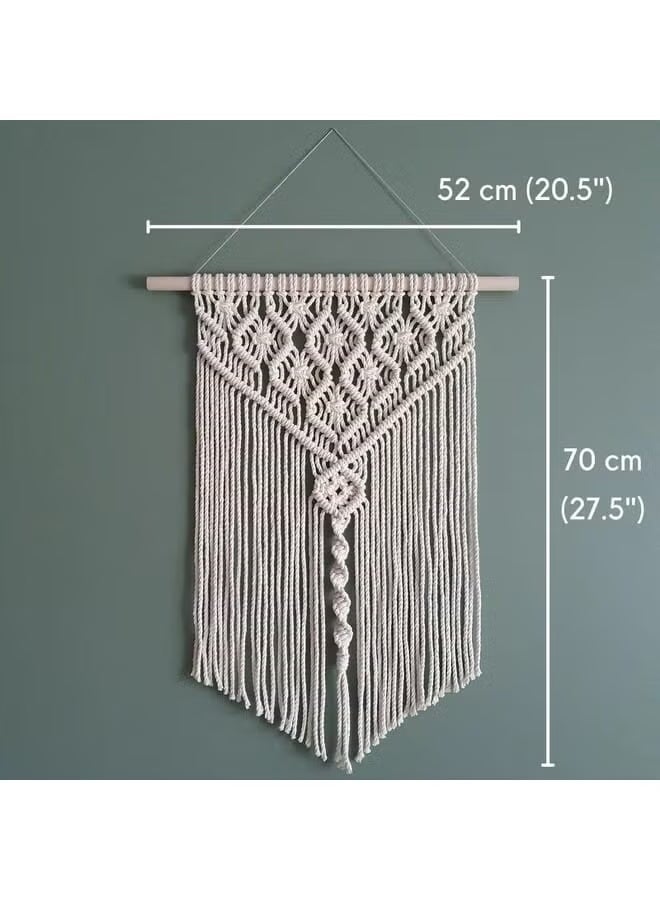 انتيكيانو Bohemian hand woven macrame tapestry is a simple Scandinavian style wall decor, add a touch of handmade art to your living room . The macrame wall hanging tapestry is easy to install and has a rope so you can hang it in any position. If there is no hook, you may need to glue the hooks - Image 4