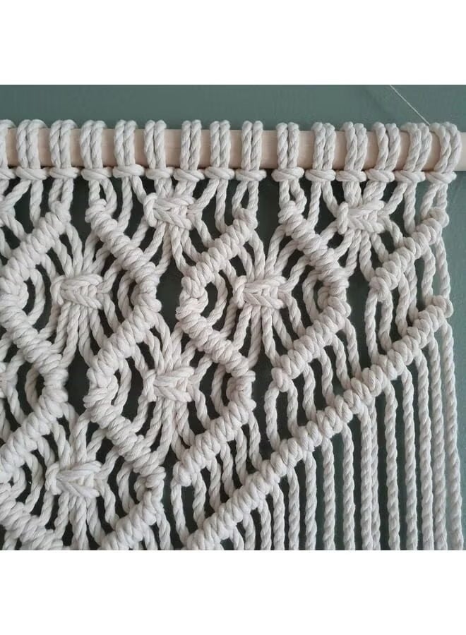 انتيكيانو Bohemian hand woven macrame tapestry is a simple Scandinavian style wall decor, add a touch of handmade art to your living room . The macrame wall hanging tapestry is easy to install and has a rope so you can hang it in any position. If there is no hook, you may need to glue the hooks - Image 3