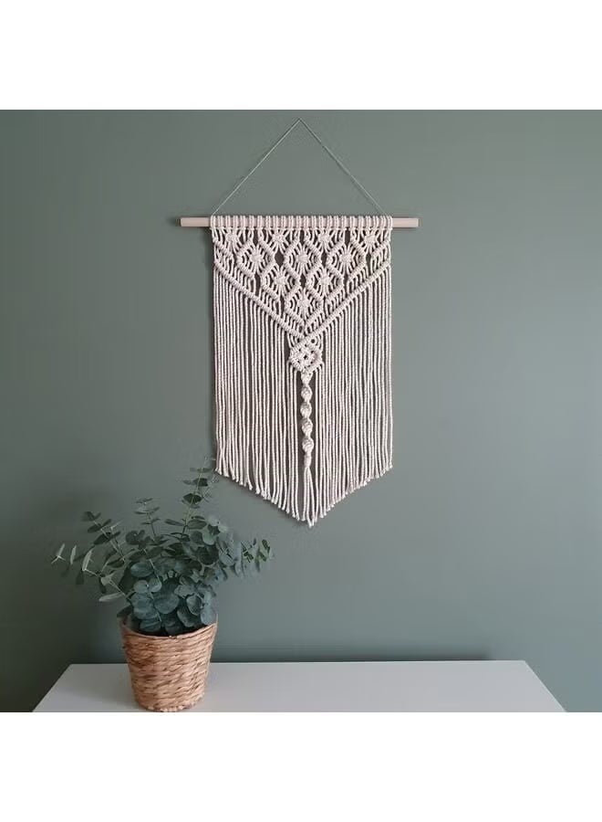 انتيكيانو Bohemian hand woven macrame tapestry is a simple Scandinavian style wall decor, add a touch of handmade art to your living room . The macrame wall hanging tapestry is easy to install and has a rope so you can hang it in any position. If there is no hook, you may need to glue the hooks - Image 1