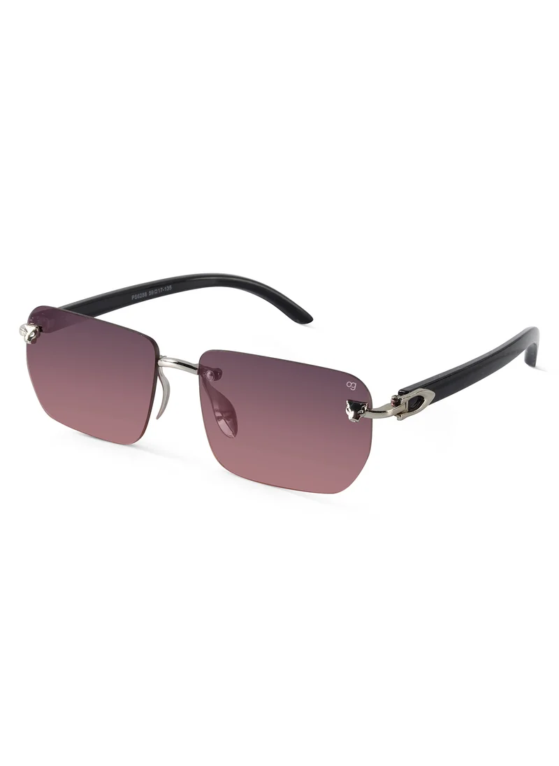 Woggles Uv-Protected Pink Rimless Rectangle Sunglasses