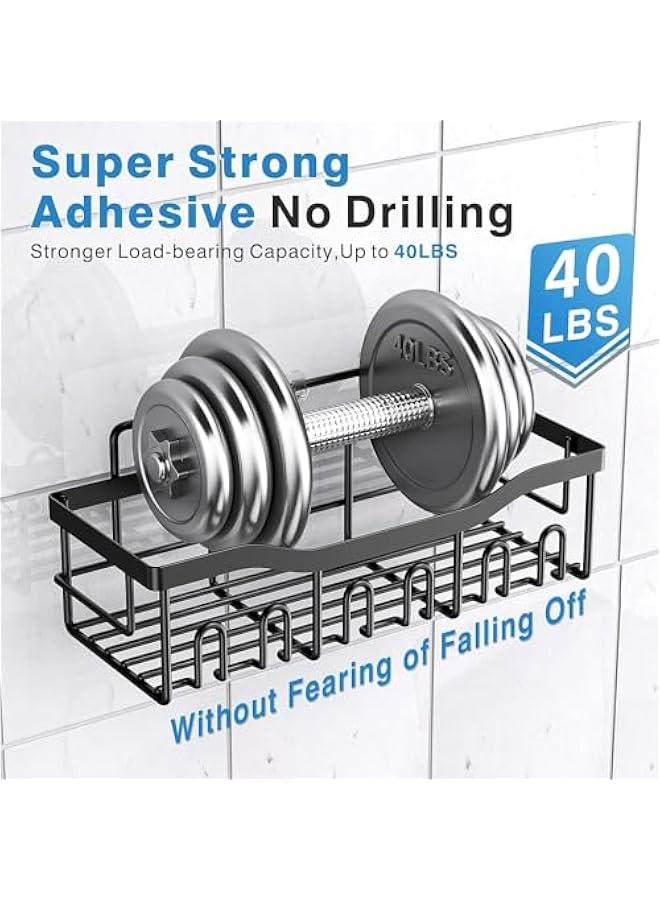 HOOKOR 5 Pack Adhesive Shower Caddy, Rustproof Stainless Steel Bath Organizers With Large Capacity, No Drilling Shelves for Home Deco & Bathroom Storage Bathroom Organizer Shelves - Image 5