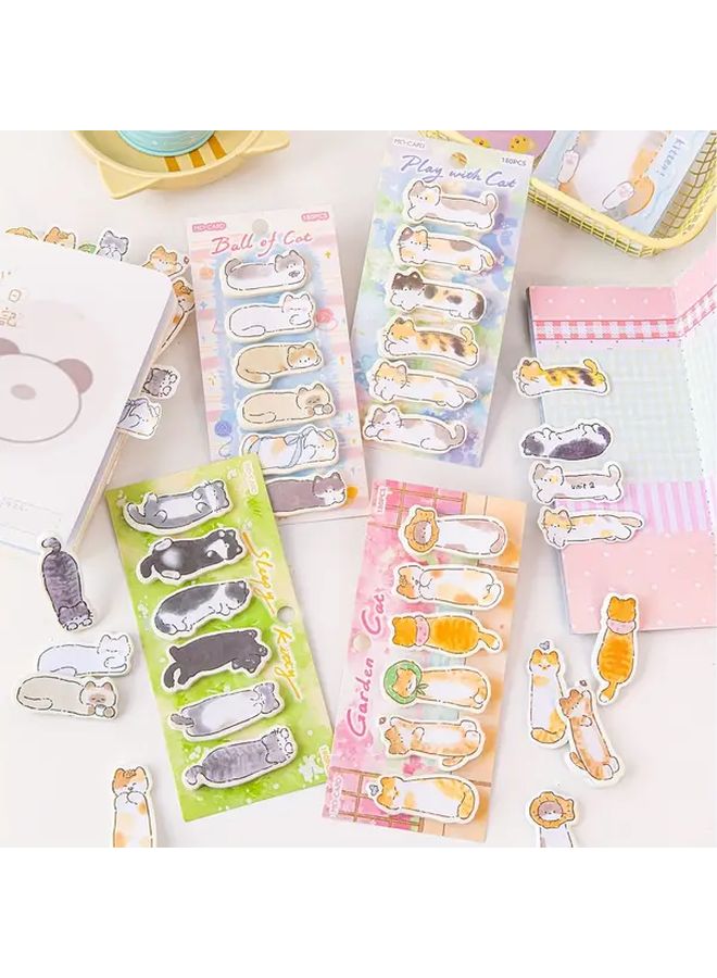 180 Pcs Play With Cat Index Tabs Adorable Pastel Sticky Notes for School Office Home - Image 1