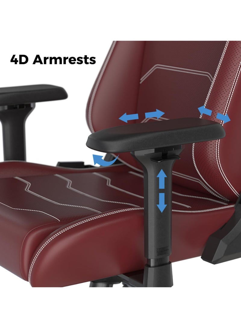 DXRacer 1238S Master Series Gaming Chair, Microfiber Leather, 4D Armrests, Multi-functional Tilt, 3" Casters, High Density Mold Shaping Foam, 220lbs Recommended Weight, Red | DMC-I238S-R-A3 - Image 5