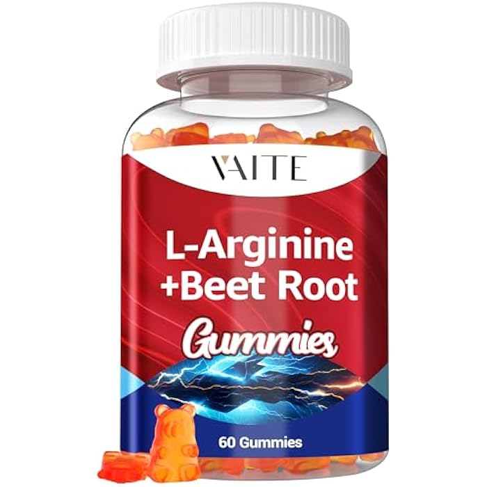VAITE مكمل L أرجينين - حلوى جذر الشمندر - قوة مزدوجة، تعزيز الطاقة، دعم الدورة الدموية والقدرة على التحمل، مكملات الشمندر العضوية القابلة للمضغ للرجال والنساء، حلوى نباتية، خالية من الكائنات المعدلة وراثيًا، خالية من السكر - Image 1