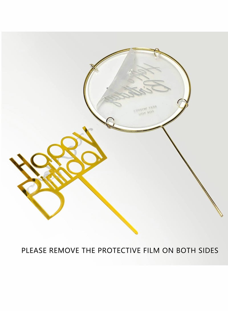 KASTWAVE Party Decor, 22-Pieces Purple & Pink Butterfly Cake Decorations with Happy Birthday Acrylic Cake Toppers for Baby Shower Wedding Birthday Party Decor (Pink&Purple) - Image 2