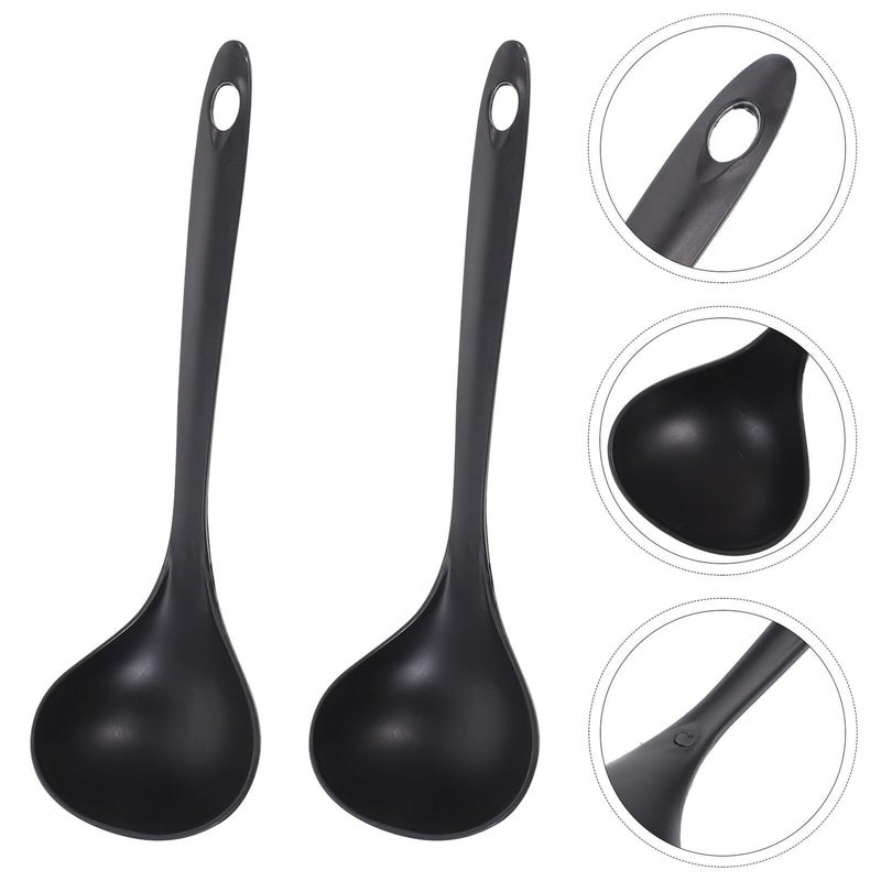 2 Pcs Long Handle Nylon Soup Spoons Ramen Ladle Hot Pot Rice Sauce Scoop Cooking Serving - Image 4
