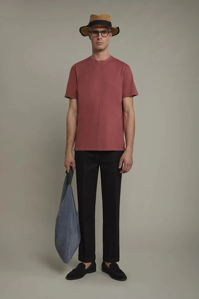 Doppelganger Men's round neck t-shirt 100% cotton - Antique Rose