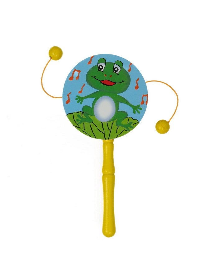 Toolart® Non Toxic Colorful Wooden Baby Rattle Toy - Set of 2 (TIK Tok + Drum) (Color May Vary) - Image 5
