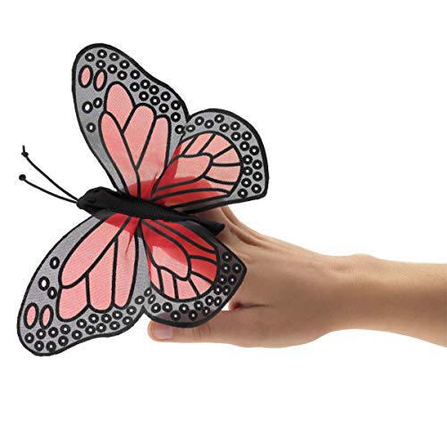 Folkmanis Mini Monarch Butterfly Finger Puppet, Orange, Black - Image 1