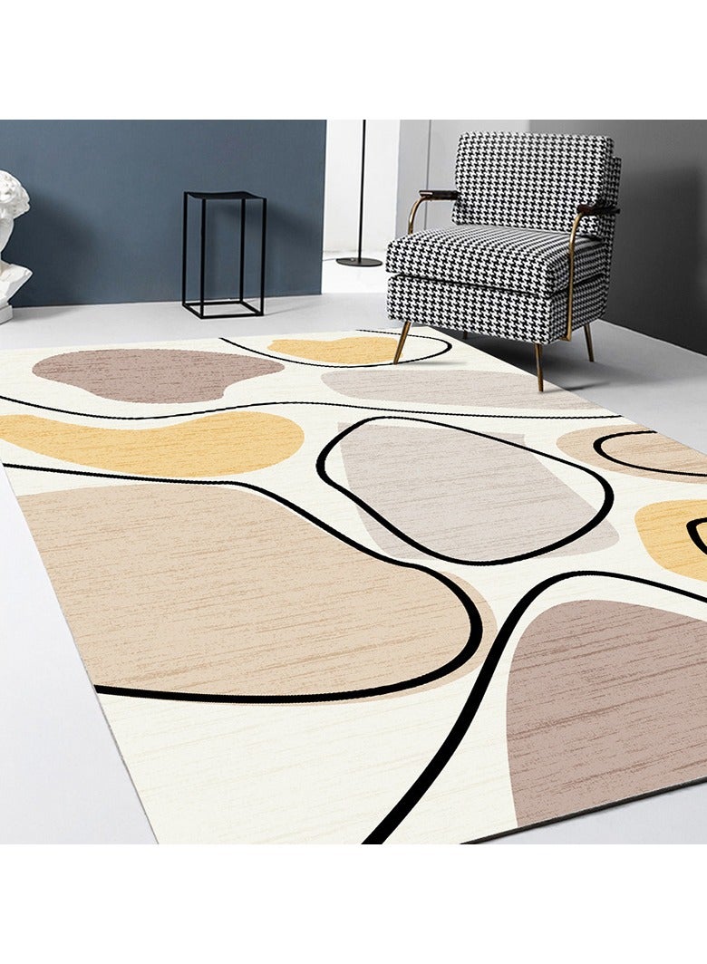 Loquat سجادة مطبوعة هندسية بسيطة من ألياف البوليستر عالية الجودة - Image 1