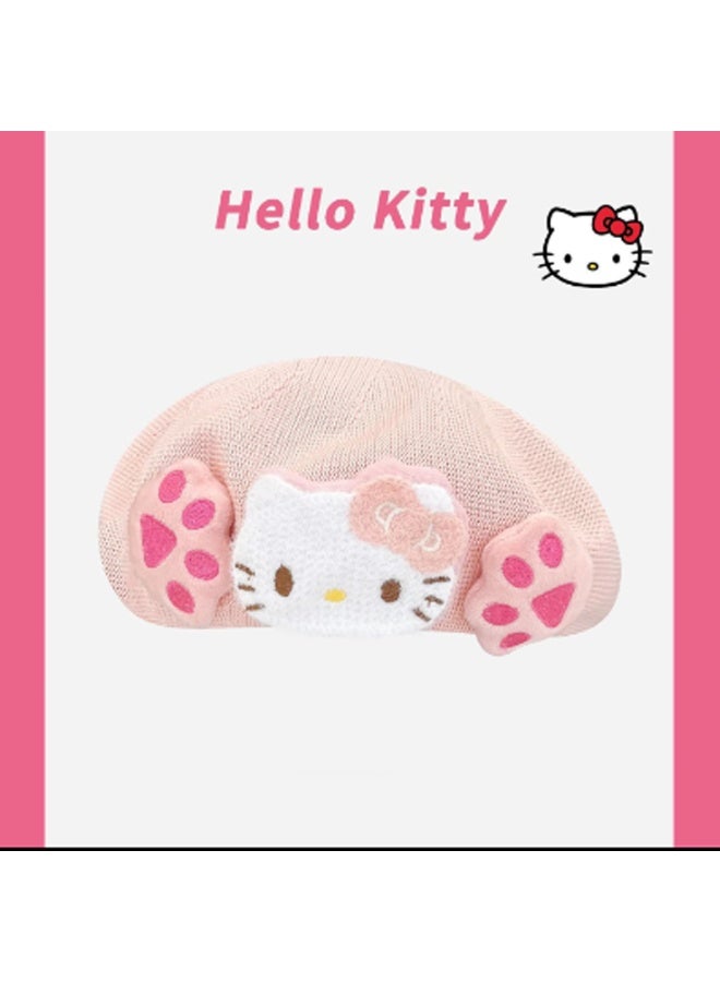 Hello Kitty قبعة بيريتي بموضوع هالو كيتي باللون الوردي مع زينة هالو كيتي المحشوة وزينة الأقدام 54-60 سم