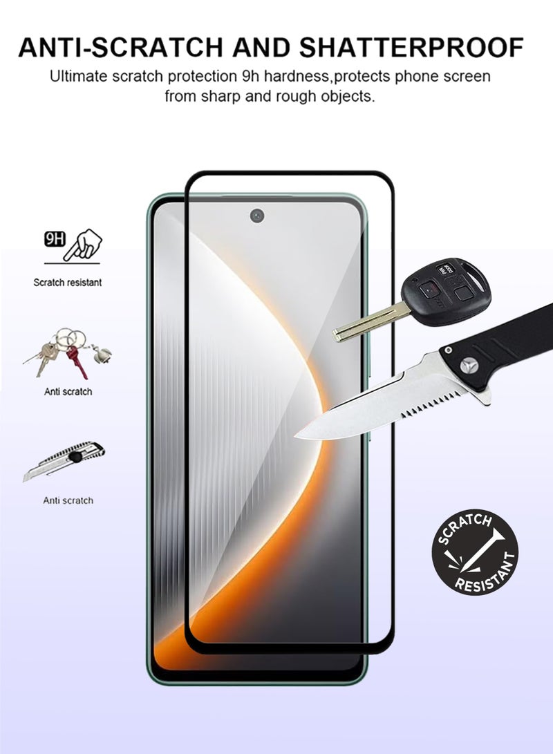 واقي شاشة Tecno Pova 7 (قطعتان) - زجاج مقسّى فاخر يغطي الشاشة بالكامل لهاتف Tecno Pova 7، شفافية عالية، لمسة رقيقة، مضاد للانفجار، حواف مقوسة ناعمة، سهل التركيب - Image 2