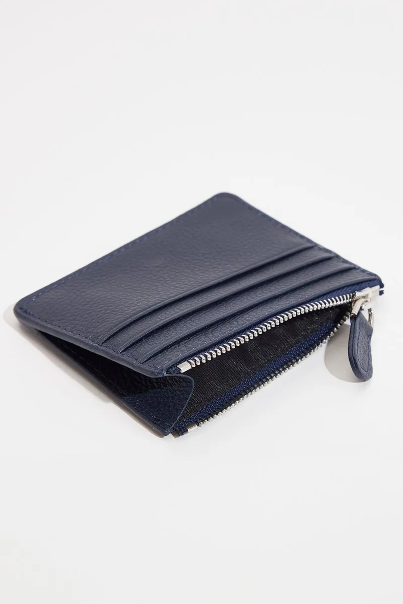 Tudors Men's Leather Navy Blue Wallet