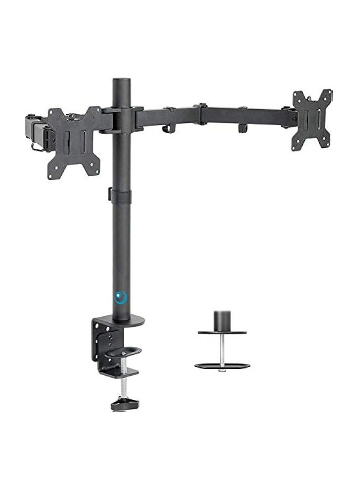 PROMASS Dual LCD Monitor Desk Mount Stand Heavy Duty Fully Adjustable fits 2 /Two Screens up to (13" to 27") - Image 1