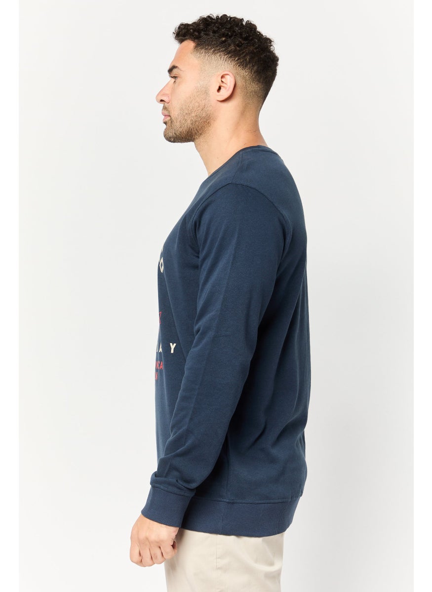 Paul Frank Men Crew Neck Graphic  Print Long Sleeve Sweatshirt, Navy  - Image 3
