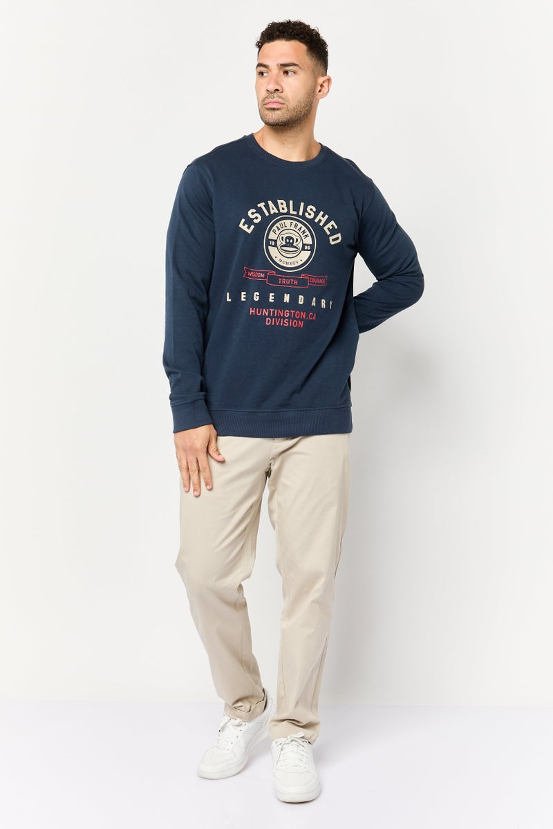 Paul Frank Men Crew Neck Graphic  Print Long Sleeve Sweatshirt, Navy - Image 2