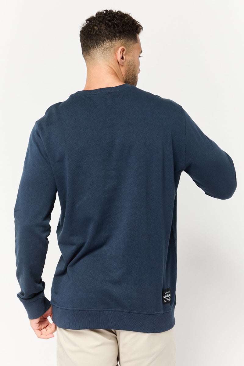 Paul Frank Men Crew Neck Graphic  Print Long Sleeve Sweatshirt, Navy - Image 4