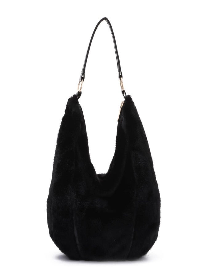 SUKUTU Fluffy Shoulder Bag for Women Winter Soft Faux Fur Tote Bag Plush Furry Crossbody Bag - Image 1