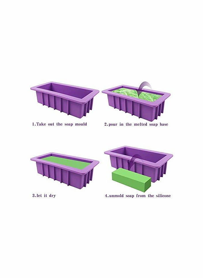38oz Silicone Soap Molds with Scraper Large Rectangular Loaf Mold for Artisan Soap Making