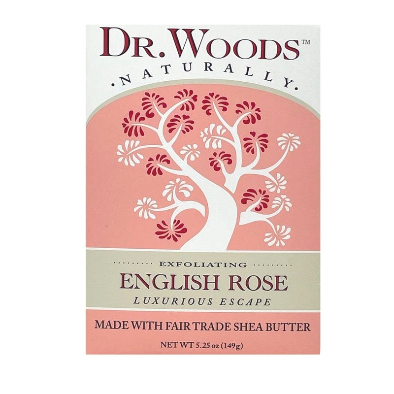 Dr. Woods English Rose Bar Soap with Organic Shea Butter - Pure Rose Scented Soap for Men and Women, Moisturizing and Exfoliating - 5.25 Oz (Pack of 3) - Image 2