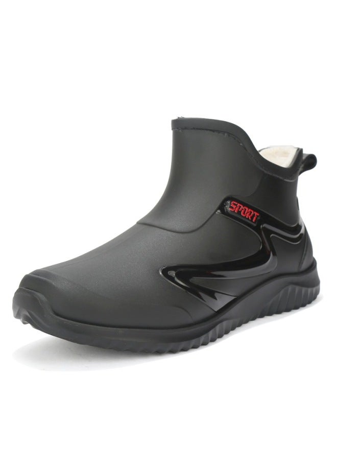 Fashion Men's Rain Boots Short Tube New Water Shoes Overshoes Rain Boots Non-slip Waterproof Kitchen Car Wash Fishing Shoes Batch