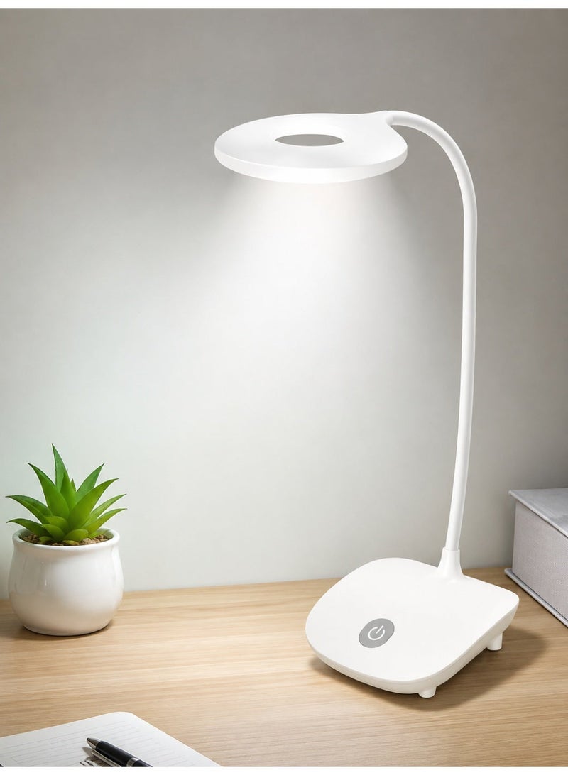 WEIDASI LED Reading Table Lamp Rechargeable USB Desk Lamp Touch Dimmer Flexible Neck Study Light Eye Care LED Lamp for Home Office Bedroom - Image 1