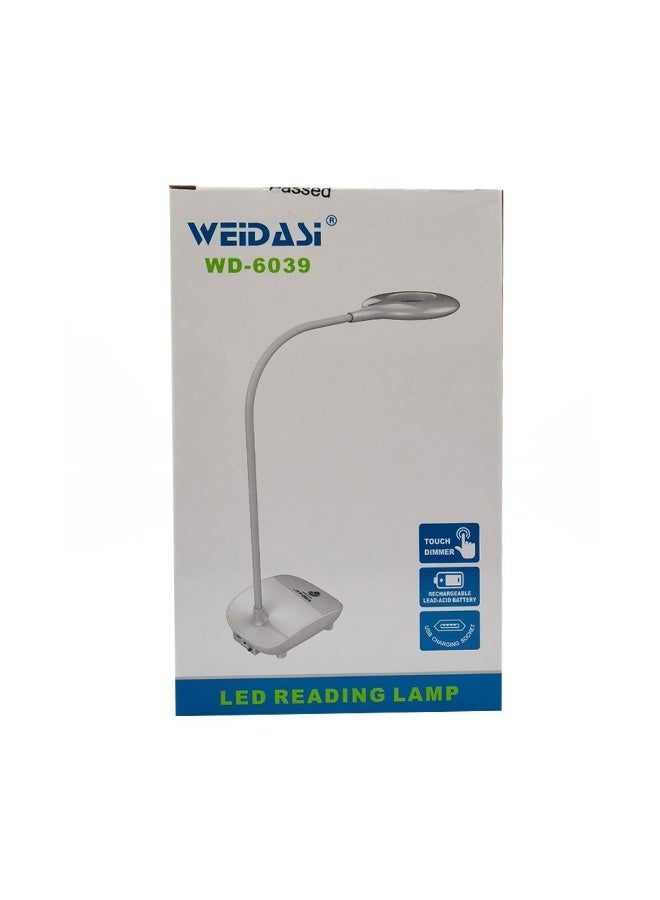 WEIDASI LED Reading Table Lamp Rechargeable USB Desk Lamp Touch Dimmer Flexible Neck Study Light Eye Care LED Lamp for Home Office Bedroom - Image 4