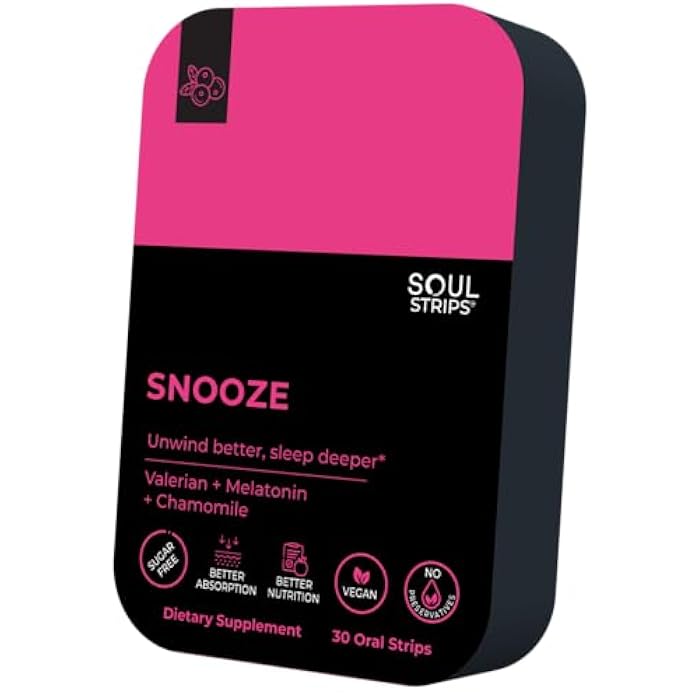 Soul Strips Snooze Vegan Sugar Free Cranberry Flavor 30 Strips - Image 1