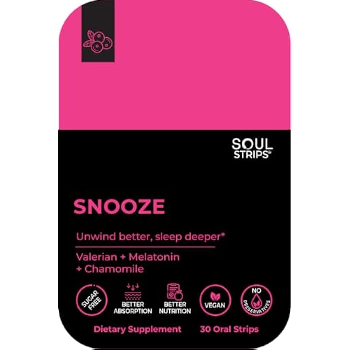 Soul Strips Snooze Vegan Sugar Free Cranberry Flavor 30 Strips - Image 2