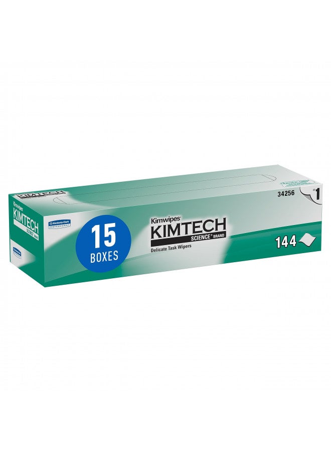 KIMTECH مناديل كيمتيك 34256CT كيموايبس للمهام الدقيقة، طبقة واحدة، 14 7/10 × 16 3/5، 140 في العلبة (حالة من 15 علبة) - Image 1