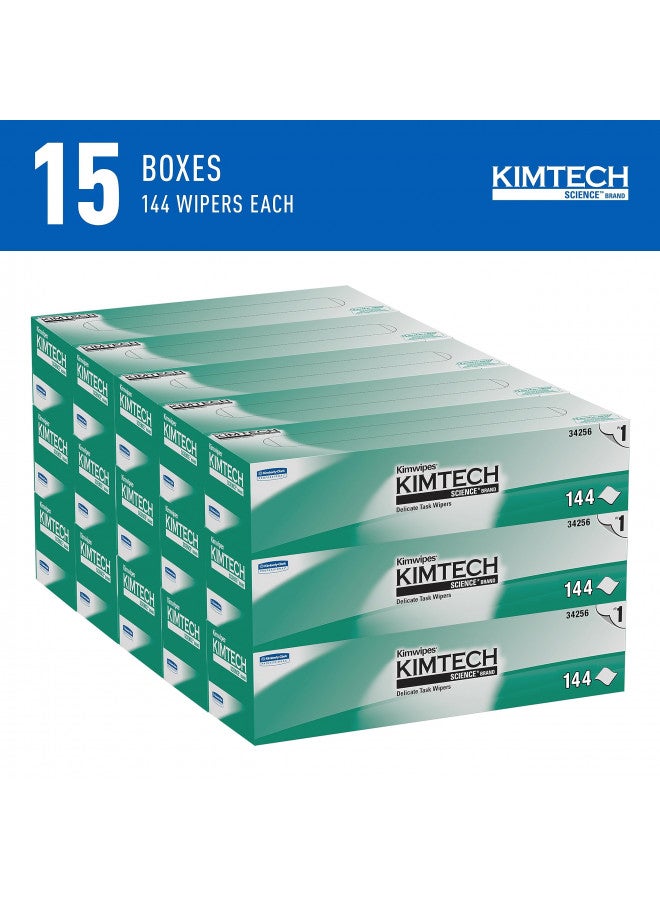 KIMTECH مناديل كيمتيك 34256CT كيموايبس للمهام الدقيقة، طبقة واحدة، 14 7/10 × 16 3/5، 140 في العلبة (حالة من 15 علبة) - Image 2