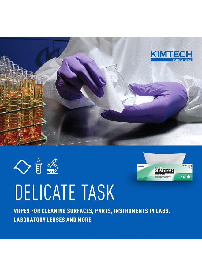 KIMTECH مناديل كيمتيك 34256CT كيموايبس للمهام الدقيقة، طبقة واحدة، 14 7/10 × 16 3/5، 140 في العلبة (حالة من 15 علبة) - Image 4