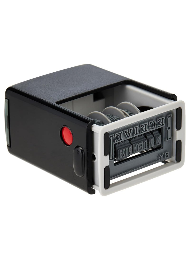 MARKQ Recieved Stamp with Date, Self Inking Stamp for Office Business Supplies, Red Ink Date and Blue Text  - Image 2