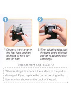 MARKQ Recieved Stamp with Date, Self Inking Stamp for Office Business Supplies, Red Ink Date and Blue Text  - Image 2