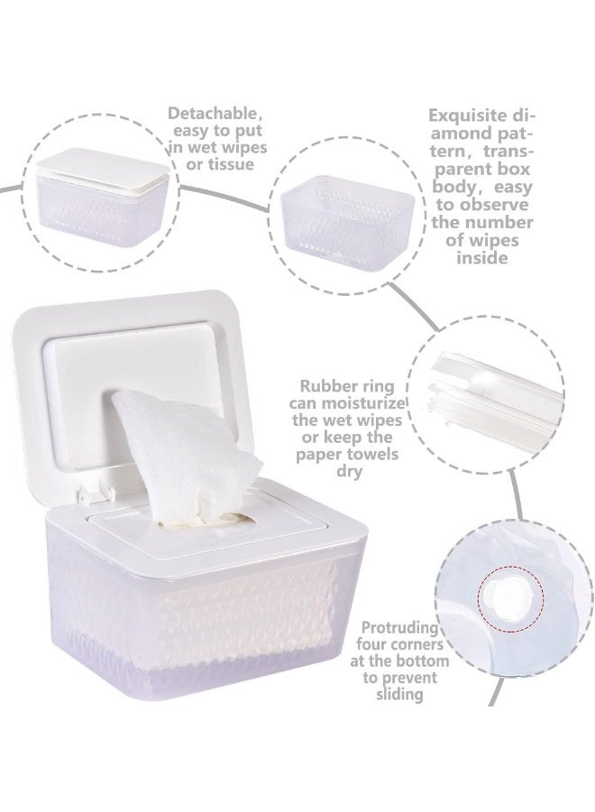 Umtiti Wipes Dispenser & Wipes Pouch/Tissue Bag, Wipes/Tissue Case with Moisture Seal Secure Lid, Non-Slip Rubber Feet & Sealing Design Keeps Wipes Fresh, Dustproof Wipes Container(2WH+2Panda) - Image 4