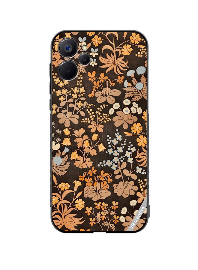 VR CREATIVE Protective Case Cover For Realme 9i 5G Brownie Flower Design Multicolour - Image 1