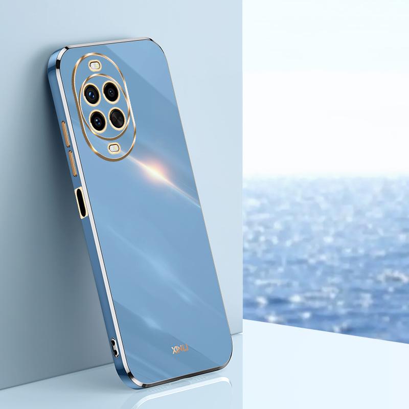شين لي تونج جراب هاتف Huawei Nova 14 Pro ذو الحافة المستقيمة 6D مطلي بالكهرباء من مادة TPU (أزرق سماوي) - Image 1