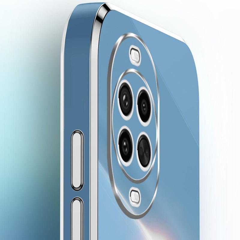 شين لي تونج جراب هاتف Huawei Nova 14 Pro ذو الحافة المستقيمة 6D مطلي بالكهرباء من مادة TPU (أزرق سماوي) - Image 4