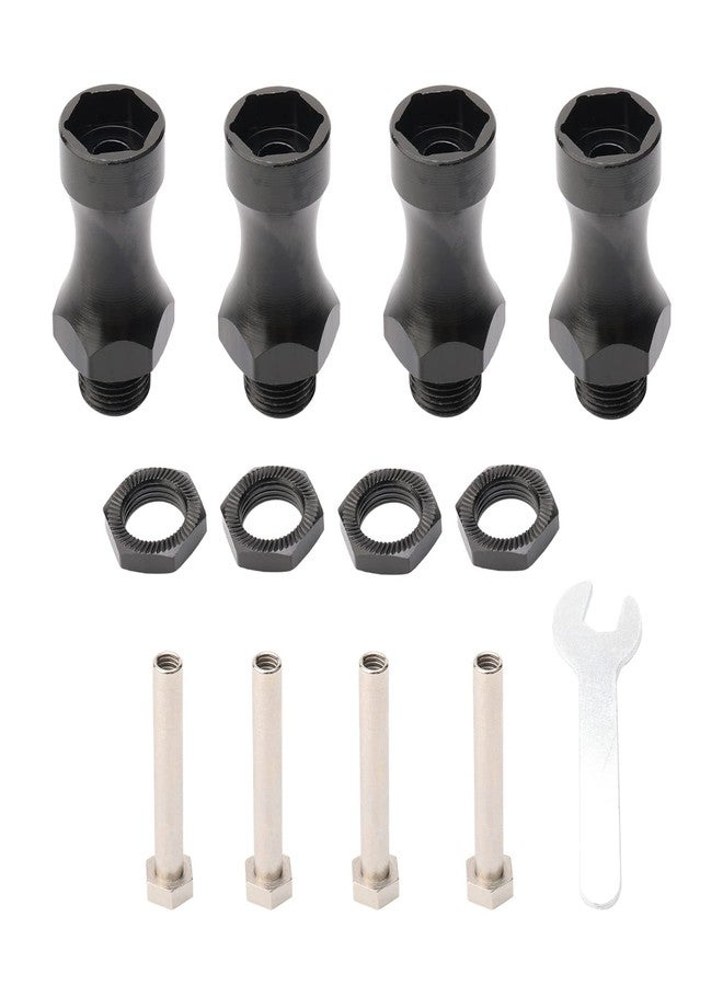 Rchobbytop 4PCS RC Wheel Hubs 12mm Turn 17mm Hex Adapter Nuts 30mm Extension for 1:10 Scale Monster Truck SCT Buggy Off Road Cars Upgrade 1:8 Wheels, Black - Image 5