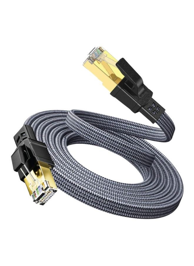 Twisted Mind High Bandwidth Ethernet Cable- Flat Braided, 3M, 40Gbps, 2000MHz, RJ45, High-Speed LAN  - Image 4