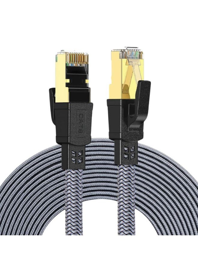Twisted Mind High Bandwidth Ethernet Cable- Flat Braided, 3M, 40Gbps, 2000MHz, RJ45, High-Speed LAN  - Image 1