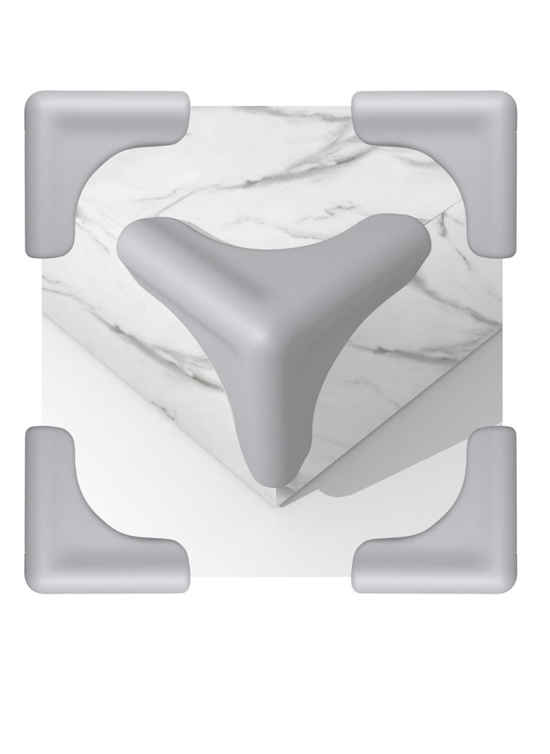Soft Baby Proofing Edge and Corner Guards, 100% Silicone Corner Protector Baby, High Resistant Adhesive Gel, Baby Corner Protector for Fireplace, Table, Stair, Cabinet (Grey,6pcs,Triangle) - Image 1