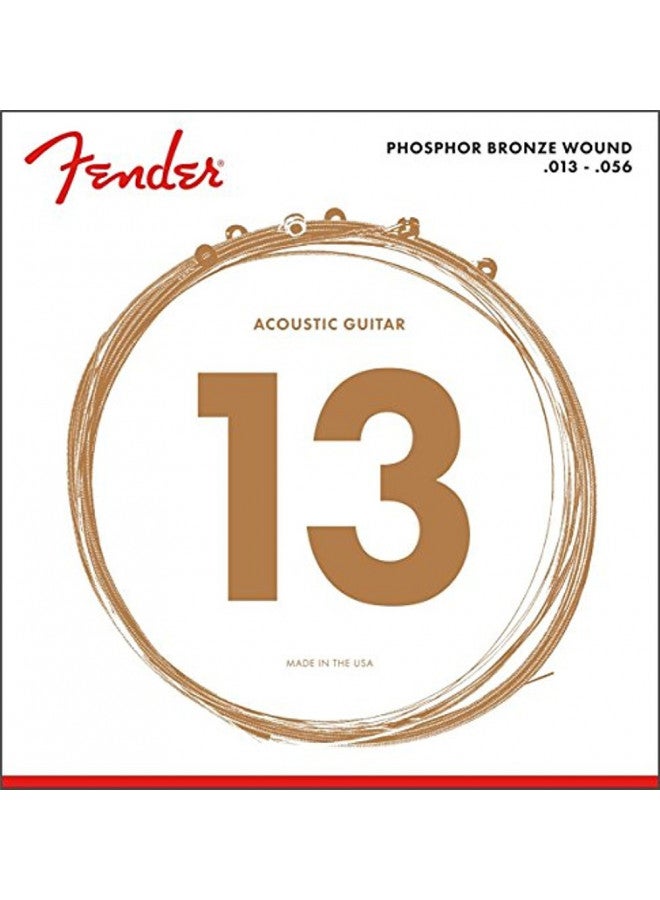 Fender Phosphor Bronze Acoustic Guitar Strings, Ball End, 60M .013-.056